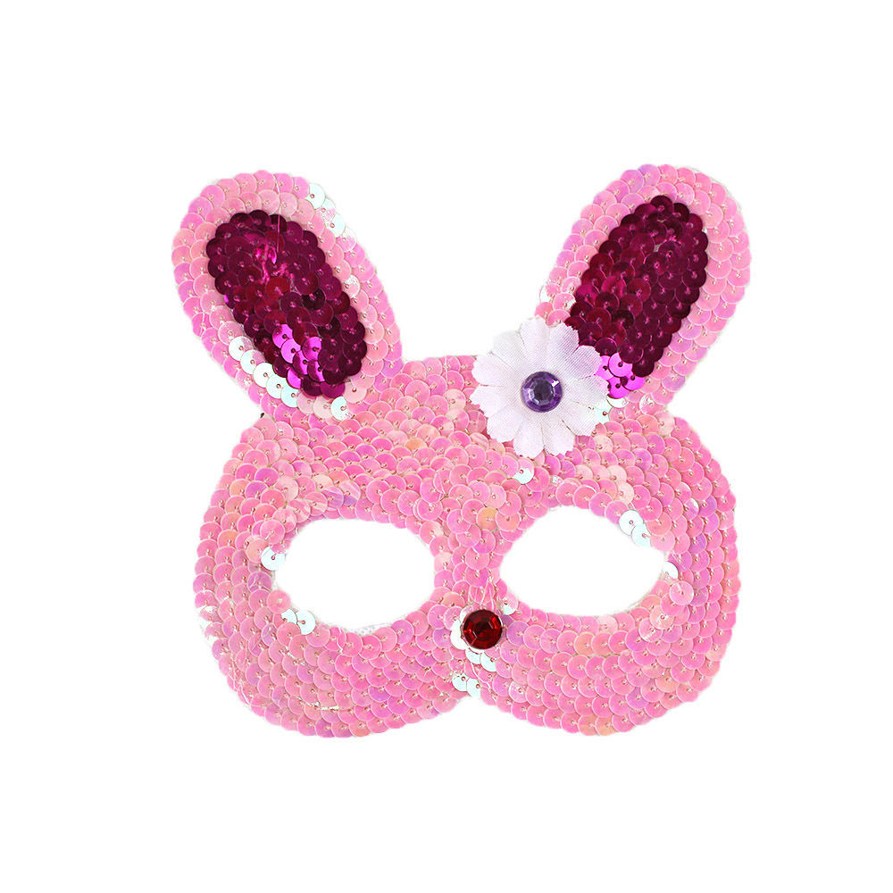Máscara de disfraces para niños Halloween kindergarten máscara de rendimiento suministros conejito Fox animal máscara de lentejuelas
