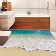 Fanxi's new floor stickers, wave and beach floor stickers, bathroom and kitchen door decorative wall stickers FX82043