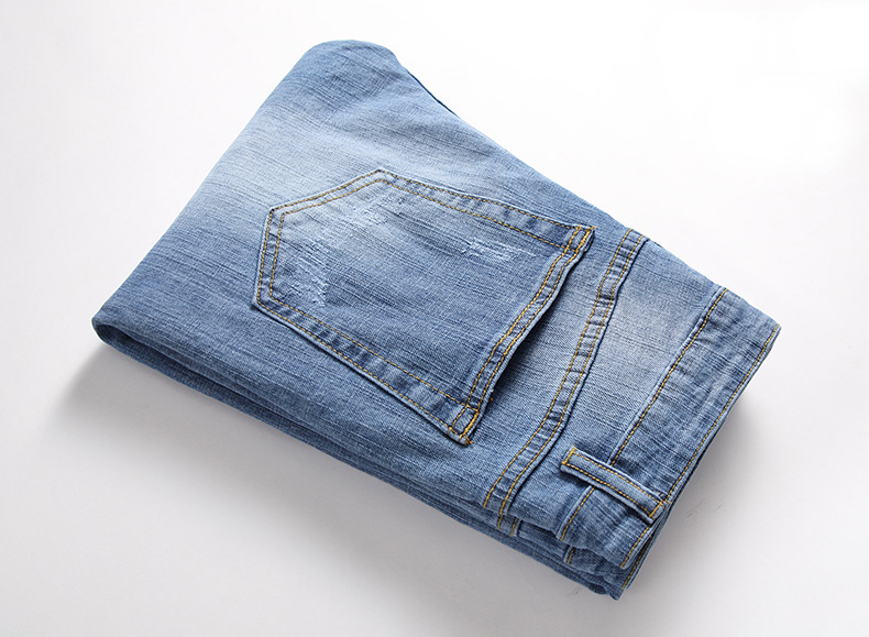 Jeans uomo taglio dritto effetto consumato moda casual_voghion.com