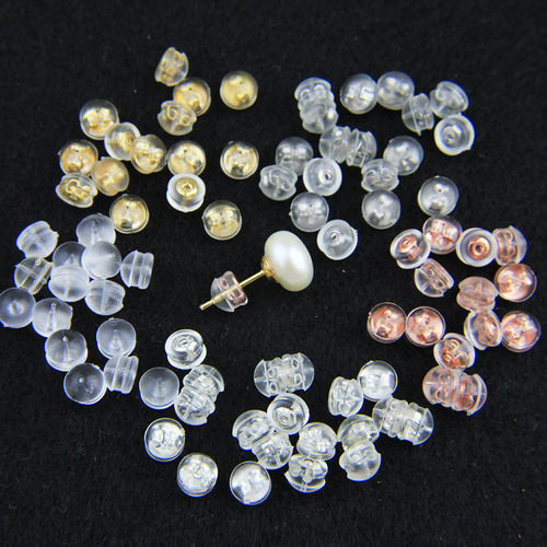 G18K rubber-coated ear plugs, silver ear plugs, tremella ear plugs, tremella back caps, tremella buckles, ear plugs, silver jewelry, glue ear plugs