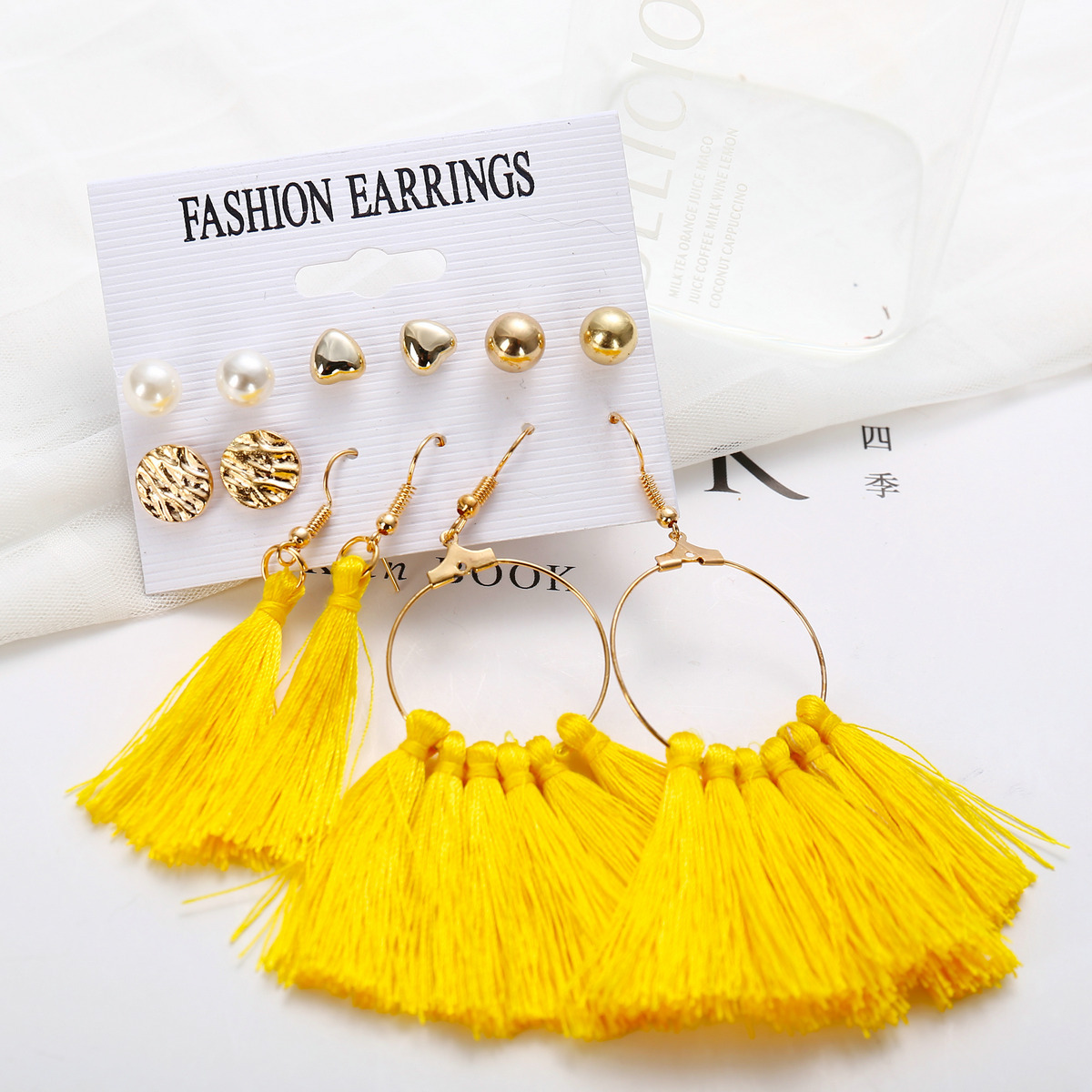 New Hot Sale Bohemian Moon Triangle Tassel Earring Set 6 Pairs wholesalepicture14