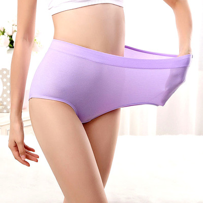 2019新款大碼高腰莫代爾內褲女士媽媽高彈力無痕加肥加大三角褲頭
