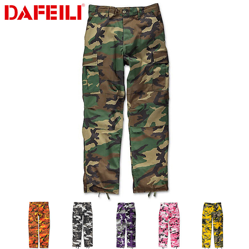 2025 American Spring and Autum Workwear Camouflage Long Pants Loose Hip-Hop Functional Style Ins Trendy Large Size Closing Couple