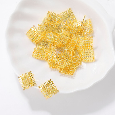 米娅厂家批发热卖复古风饰品配件金属中国结耳钉手工diy耳环材料