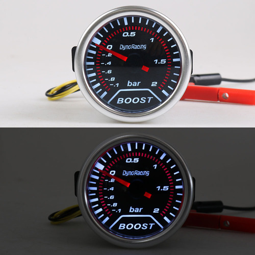 Car tuning racing instrument 12V 2-inch mirror lens turbo boost gauge 52mm white light mechanical 2bar