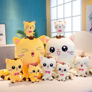 厂家直供卡通可爱甜甜猫毛绒玩具公仔玩偶抓娃娃机表情大脸猫玩偶