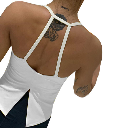 Yoga vest for women 2019 new style beautiful back slit sports fitness top running dance training sling dropshipping