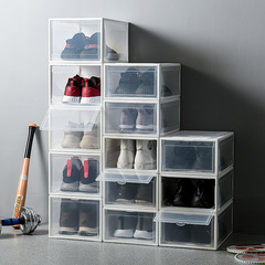 Thickened transparent shoe box flip-top assembly men's and women's shoe storage box dust-proof plastic organizer folding sports sneaker cabinet