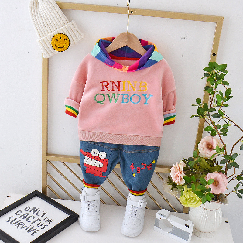 Infant Autumn and Winter Suit Boys and Girls Sweater Baby Velvet Thickened Two-piece 2023 New Fashionable Children's Fashion Infant Autumn and Winter Suit Boys and Girls Sweater Baby Velvet Thickened Two-piece 2023 New Fashionable Children's Fashion
