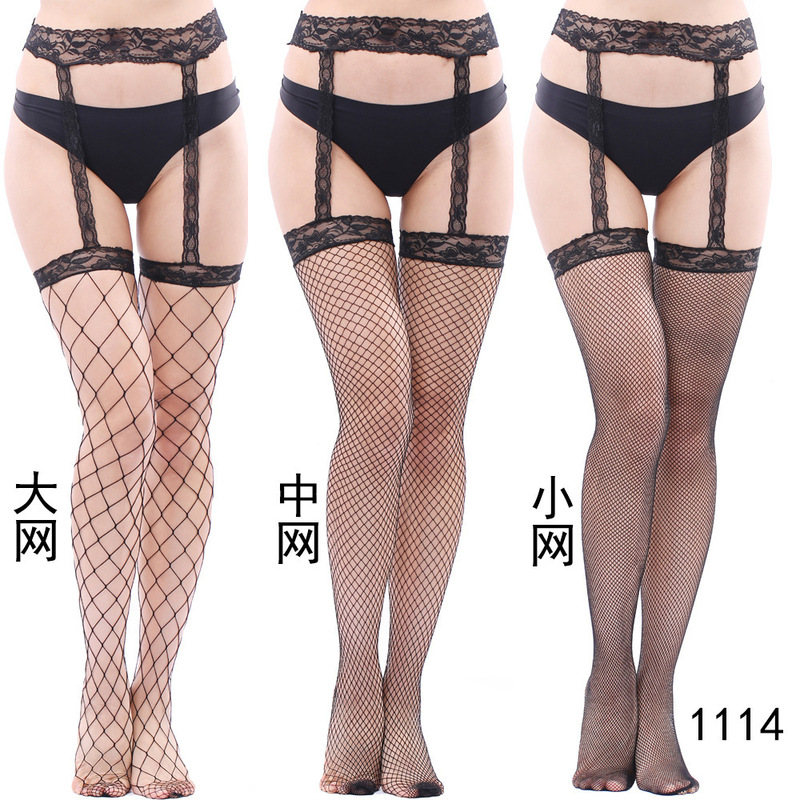 European and American foreign trade sexy transparent one-piece lace strap pantyhose set net stockings net European and American foreign trade sexy transparent one-piece lace strap pantyhose set net stockings net
