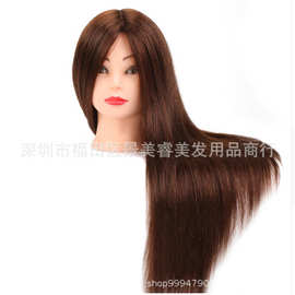 头模真发可烫染吹造型美发模特头编发练习头公仔头可精剪假人头模
