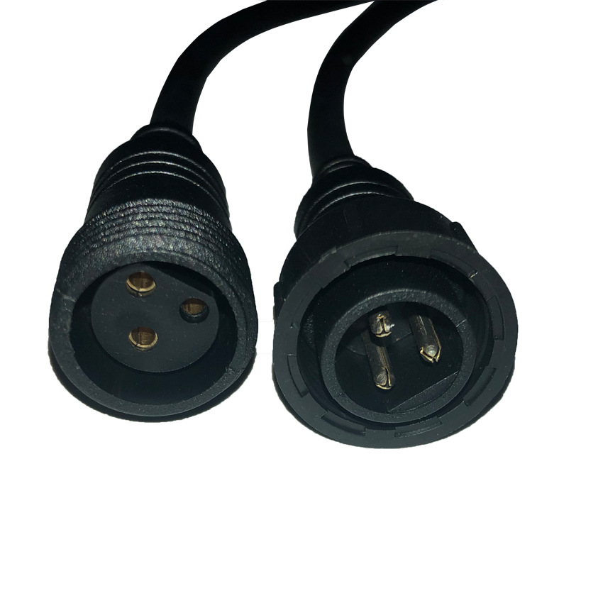 厂家批发三芯公母插 低压插头电源线 LED灯具高质量户外防水插头