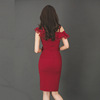 Off the shoulder red dress