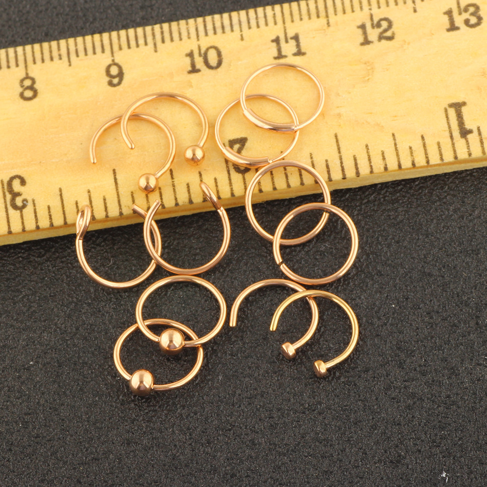 12-Pack Stainless Steel Nose Rings Nose Studs with Blessing Motif - Blue Geometric Earring Piercing Jewelry Set detail image 7