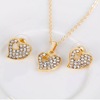 Fashionable chain, sophisticated metal set, necklace and earrings, 4 piece set