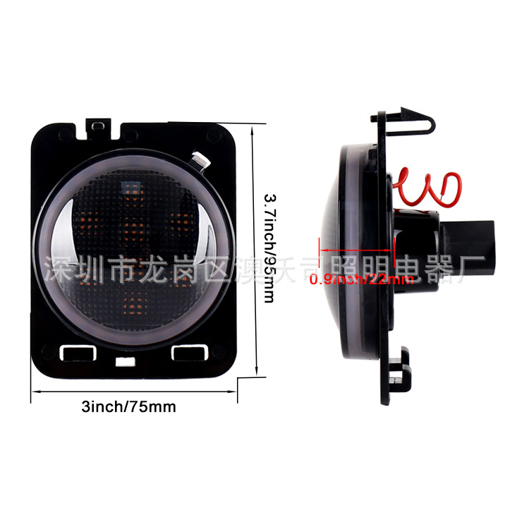 Shepherd Wheel eyebrow light with Angel eye car modified LED light yellow light side light warning light car LED light