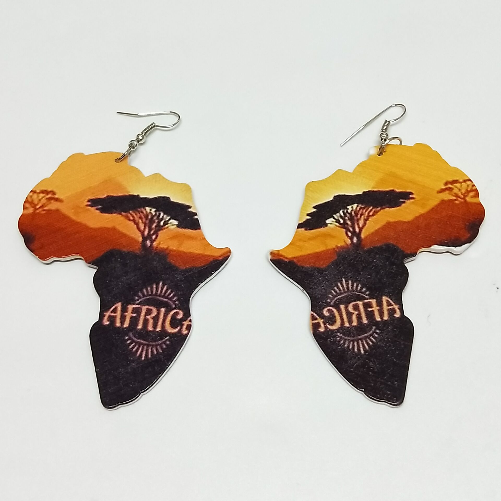 Ethnic Double-sided Printing Wooden Earrings display picture 8