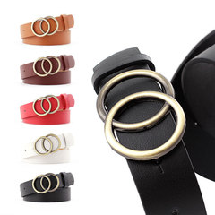 New European and American cross-border round buckle belt for women, casual belt for women, jeans belt, fashion dress belt, wholesale