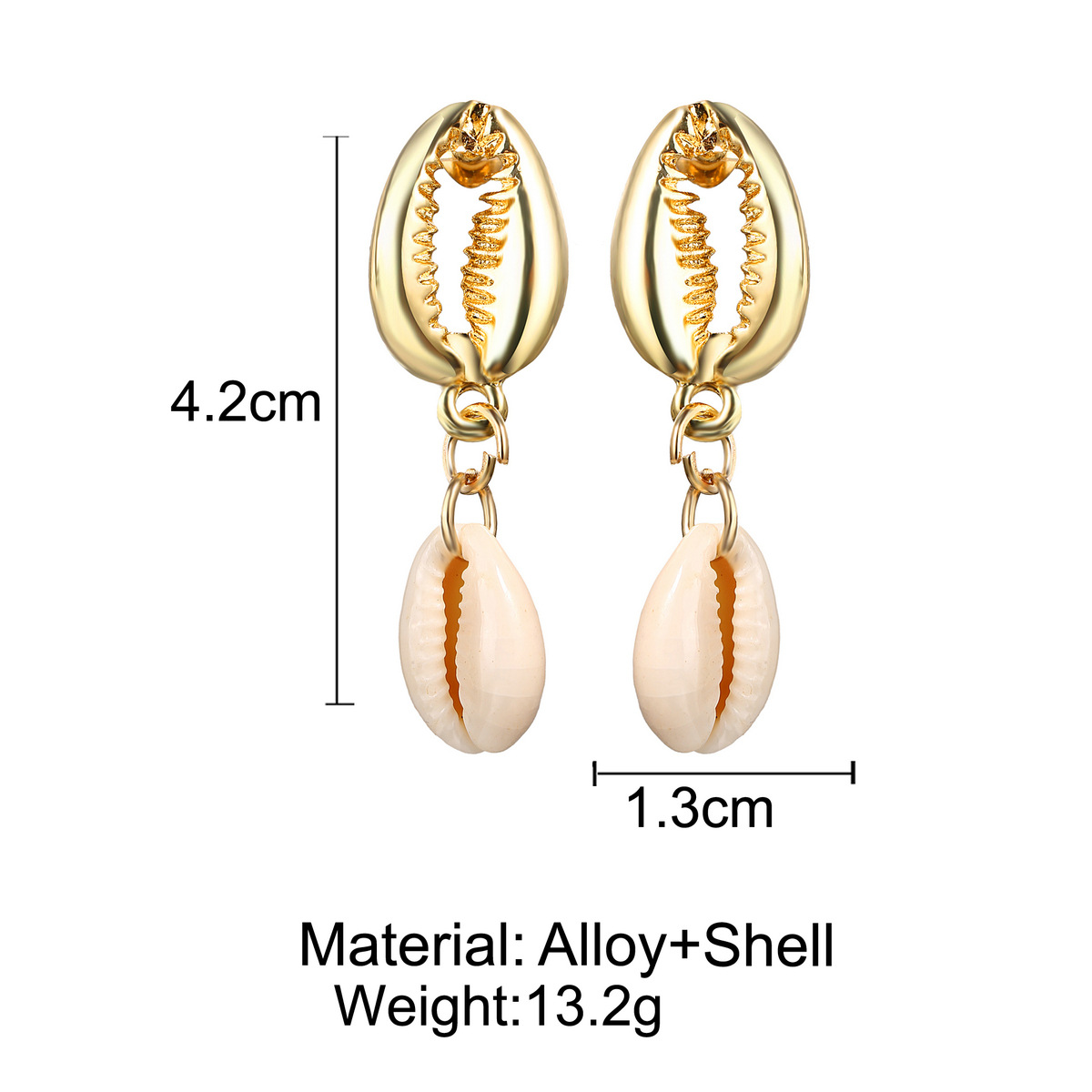 New Creative Retro Golden Silver Shell Scallop Earring Set Wholesale Nihaojewelry display picture 3