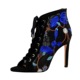 189-3 European and American wind-sexy slim high heel mesh hollow lace flower embroidery line with fishmouth sandals