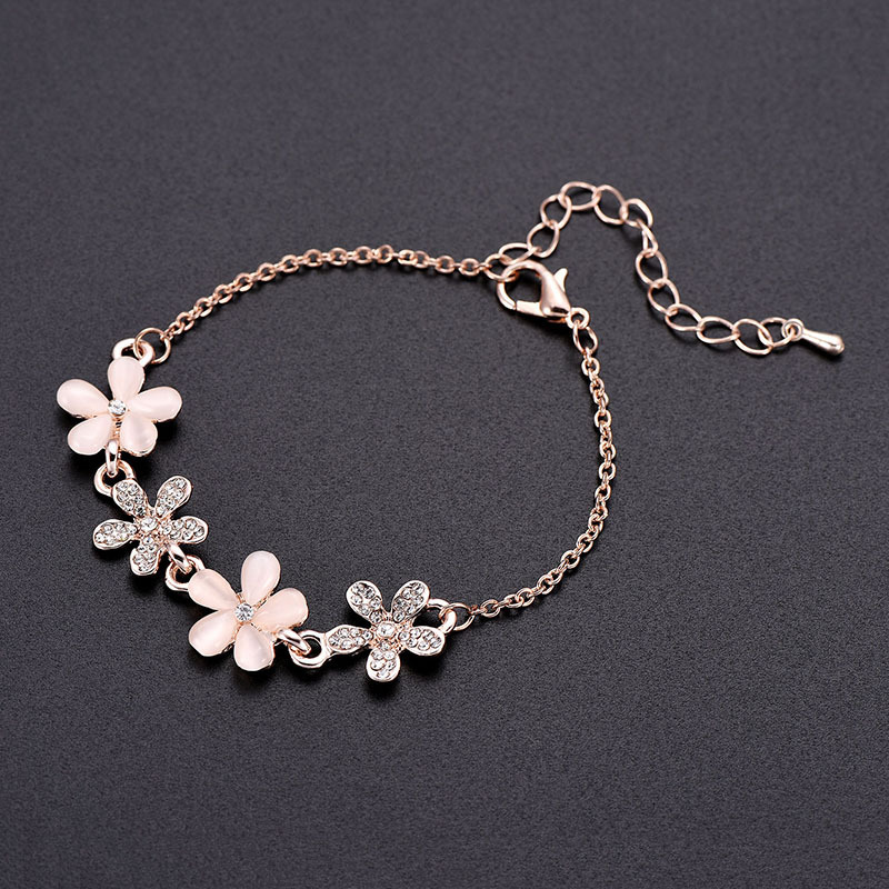 Flower Opal Alloy Bracelet