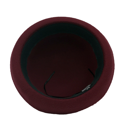 Korean Children's Playful Top Hat, Wool Felt Round Hat with Brim, Parent-Child Hat for Boys and Girls, Autumn and Winter Hat