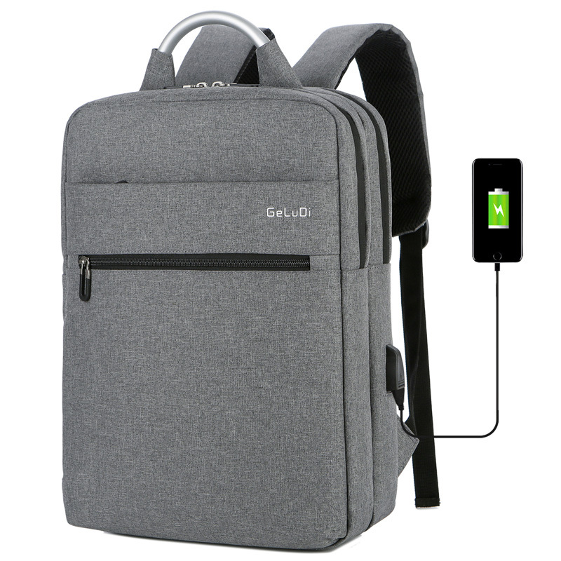 Factory direct business backpack usb multifunctional simple waterproof nylon student travel Men's computer bag