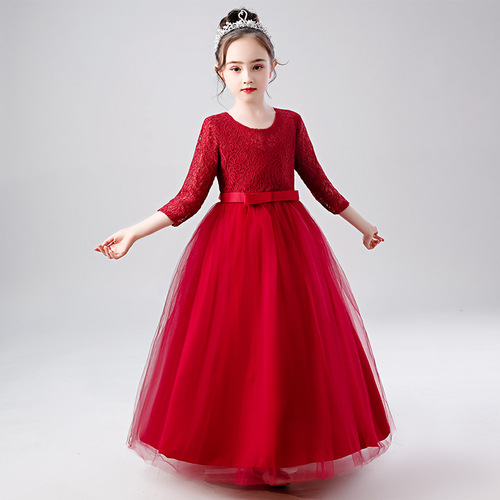 2019 New Bouncy Princess Dress Autumn/Winter Model for Older Children Fashion Show Piano Performance Dress for Girls' Dresses and Dresses