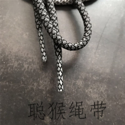 A厂家供应 5mm反光鞋带 反光绳圆鞋带反光丝编织带