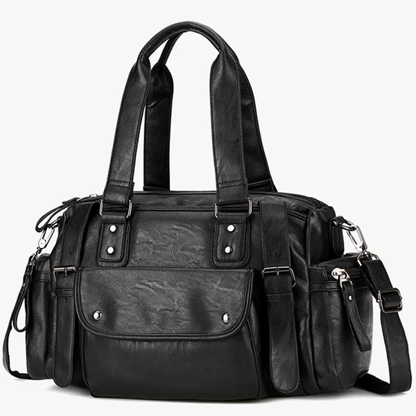 Men's Shoulder Bag Korean Casual Portable Crossbody Bag Fashion Computer Briefcase PU Leather Men's Bag Factory Direct Supply