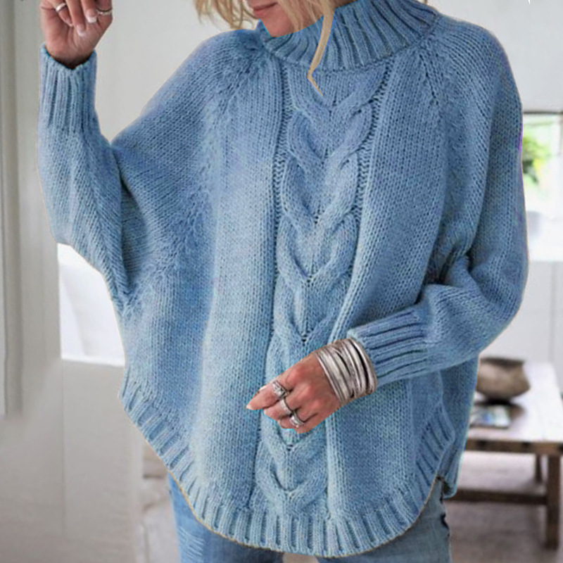 Suéter de punto con mangas de murciélago para mujer, popular en Amazon y eBay, éxito de ventas en otoño e invierno 2026, para comercio exterior.