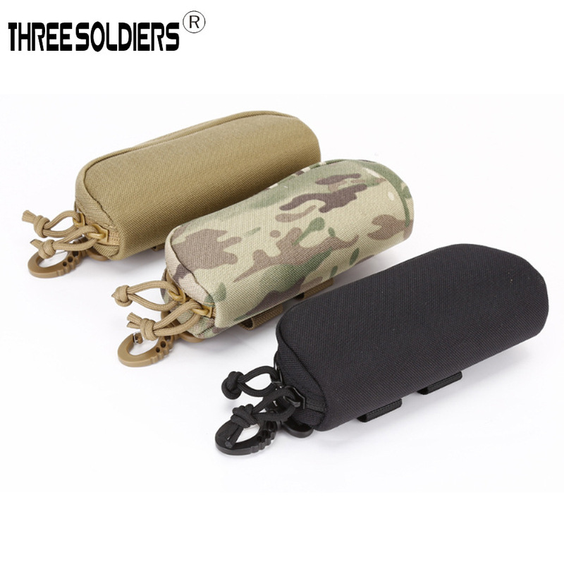 Military fan style goggles nylon soft glasses case outdoor travel riding glasses case waist hanging molle sunglasses case