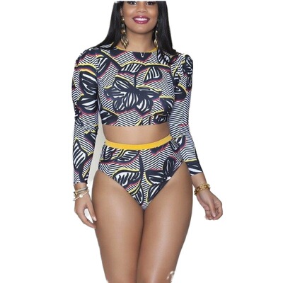 Large Split swimsuit Add fertilizer to increase sexy BIKINI Swimsuit printing Swimwear female