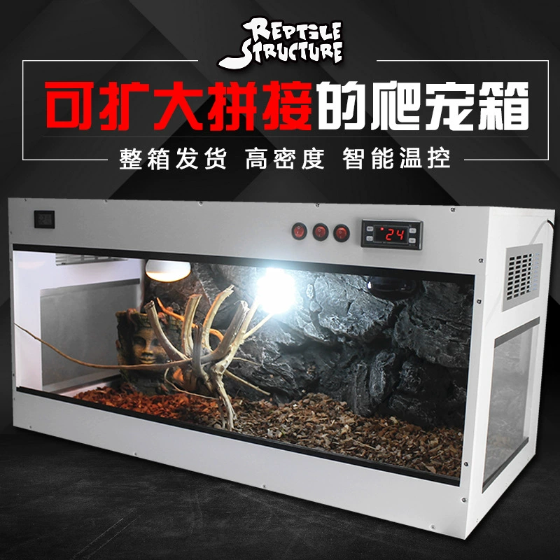 Коробка для кормления рептилий Земля Черепаха Коробка Ежик Восхождение Домашнее животное Контроль сохранения тепла Коробка из ПВХ Змея Ящерица Лягушка Не стекло Цельная коробка из цельного дерева