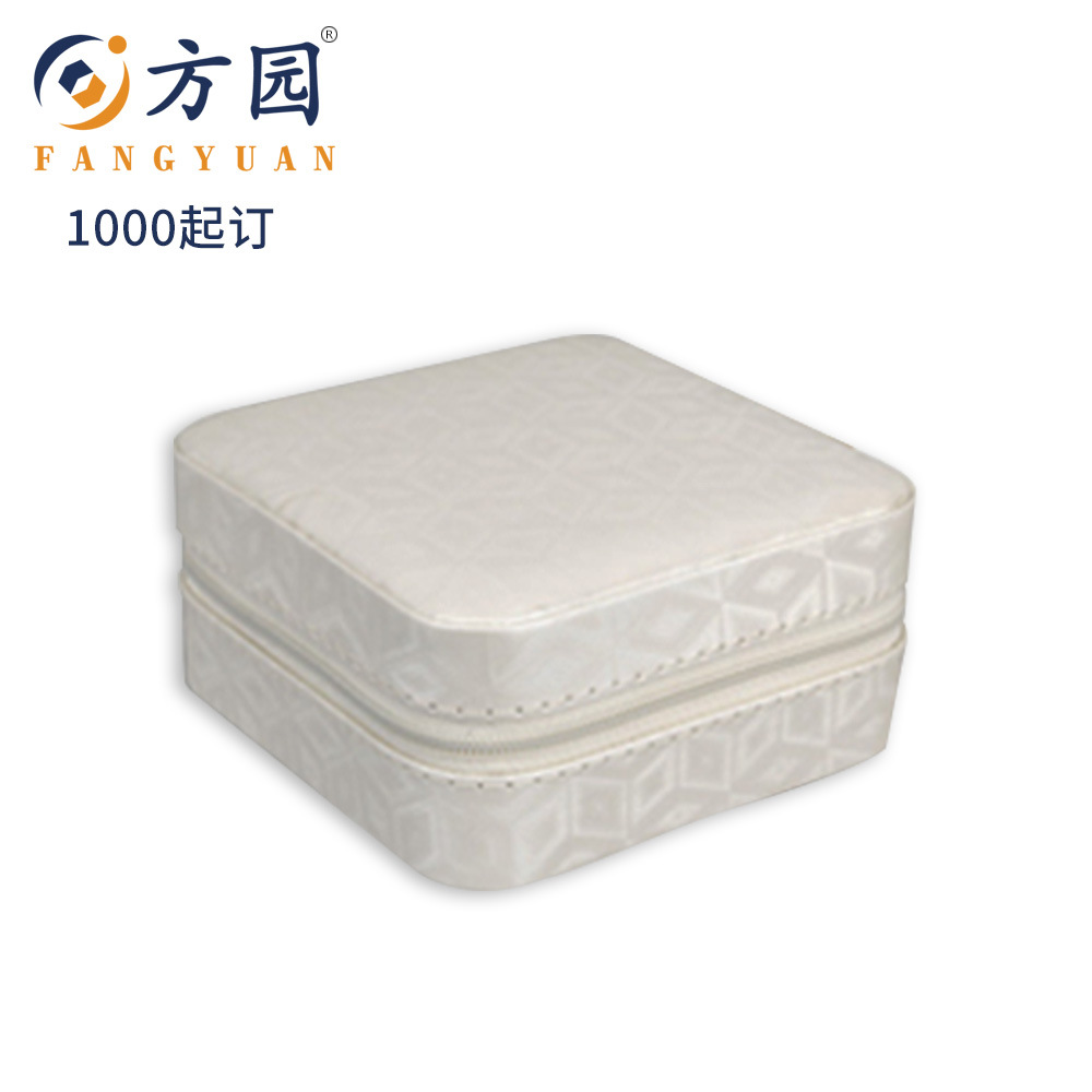 方园厂家首饰盒 pu绒布首饰盒 圆角珠宝盒内衬海绵徽章盒