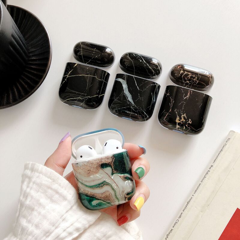 Cross-border new imd marble pattern AirPods2 protective cover custom tpu for Apple wireless earphone cover