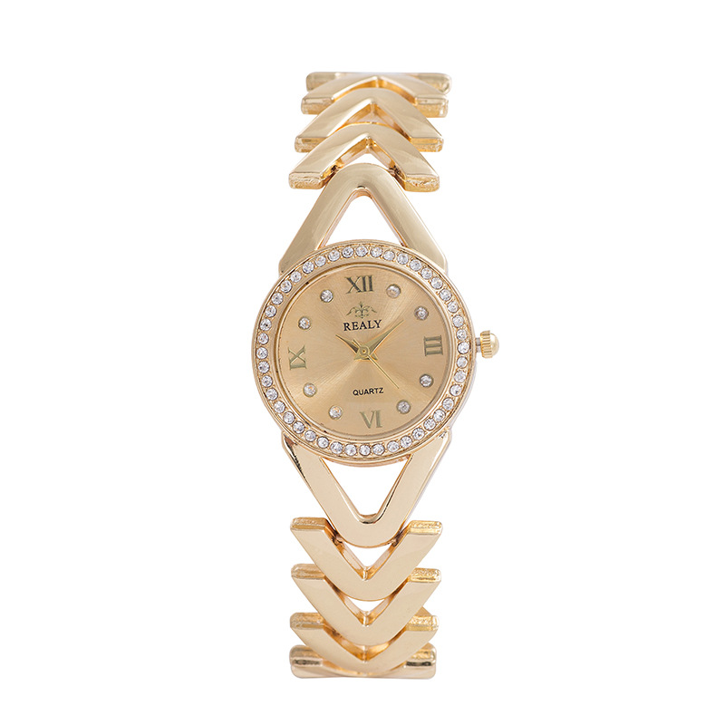 Rapporto qualità-prezzo Orologio con bracciale tempestato di diamanti per il tempo libero e alla moda, orologio da donna inglese digitale minimalista romano con acqua_voghion.com