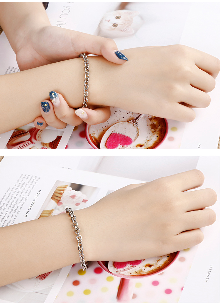 Korean Style Style PVD Coated 18K Gold Plated Geometric Titanium Steel Korean Style Waterproof Non Tarnish Bracelets