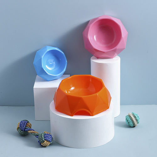 Aspet Diamond Plastic Dual Bowl Pet Bowl Cat Feeder Dog Feeder Food Bowl Anti-Slip Water Bowl Dog Food Bowl Cat Food Bowl