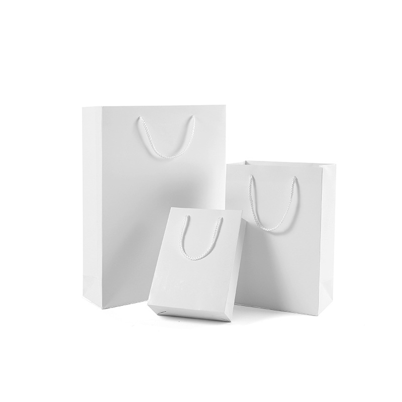 Vertical white card advertising gift wrap paper bag shopping clothing handbag