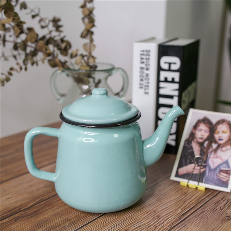 Genuine spot export American retro nostalgic enamel coffee pot kettle hand pot enamel teapot
