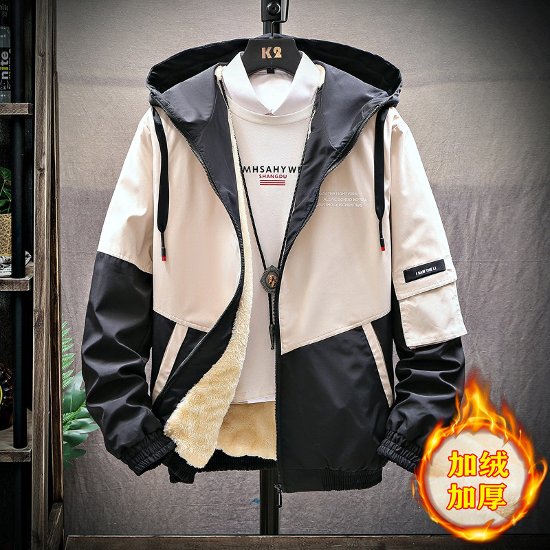 男士外套秋冬新款韓版潮流加絨工裝夾克青年時尚百搭帥氣寬松衣服