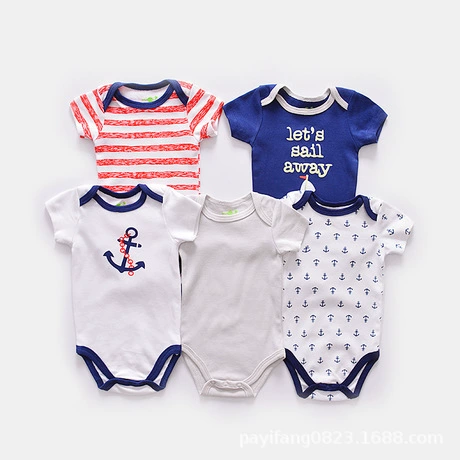 2019 Новый хлопковый комбинезон для мальчиков и девочек BABY на байдарках, комбинезон, сумка, пердежный костюм из пяти предметов