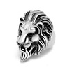 European and American retro lion head rings Men's opening crown Crown Lion King Simba rings cross -border explosion