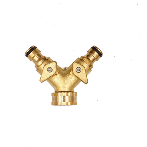 All-copper one-way two-way ball valve diverter nipple connector washing machine faucet connector three-way valve hardware