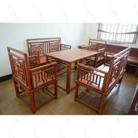 红木家具缅甸花梨茶桌 大果紫檀 茶桌休闲桌五件套（I1375）