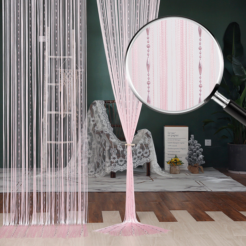 Factory straight hair 3*3 meters finished long tube bead line curtain hanging curtain decorative tassel door curtain beauty salon background decorative curtain Factory straight hair 3*3 meters finished long tube bead line curtain hanging curtain decorative tassel door curtain beauty salon background decorative curtain