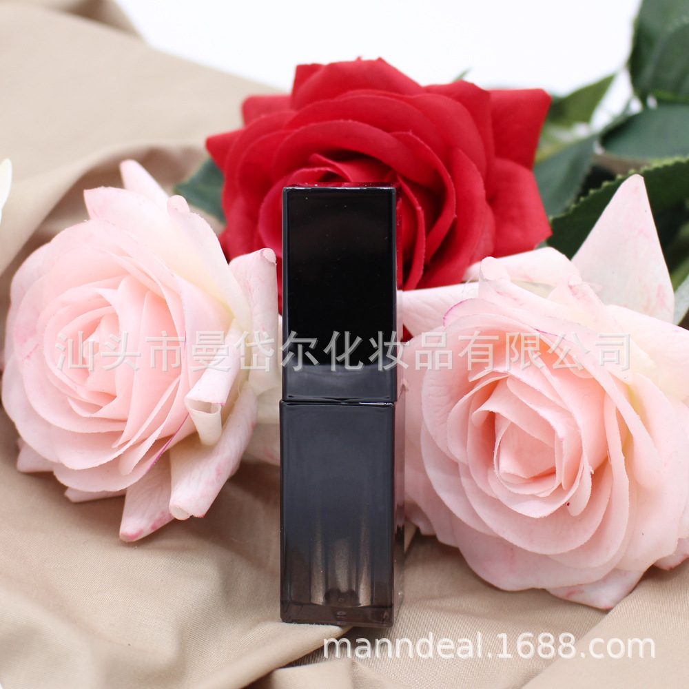 现货方形唇釉管 黑色渐变唇彩管 厂家批发化妆品包材定制