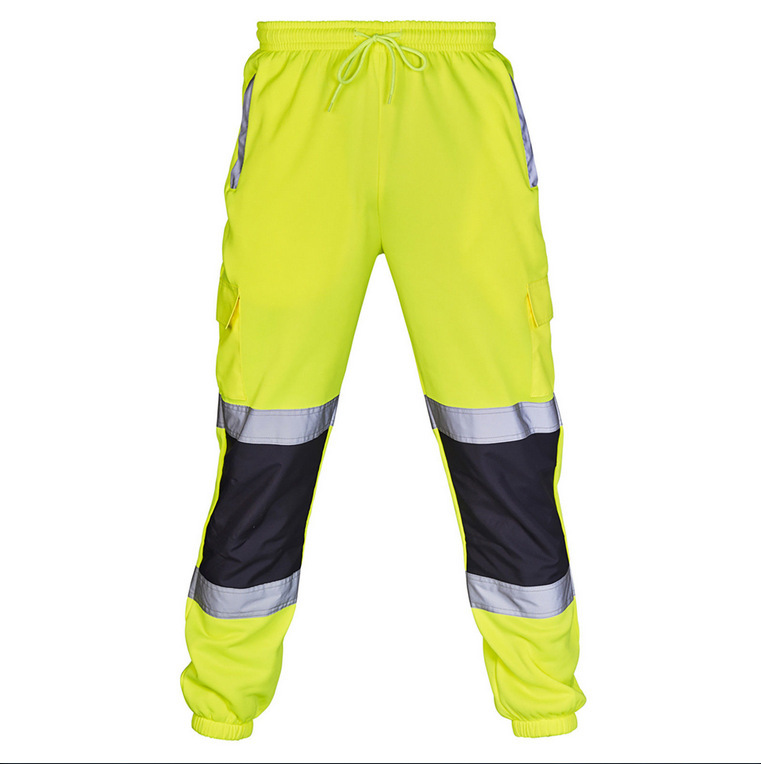 Herrenbekleidung Herbst und Winter neue Herren Freizeithosen Nähte silberne reflektierende Streifenmanschetten Overalls Sport Männer_voghion.com