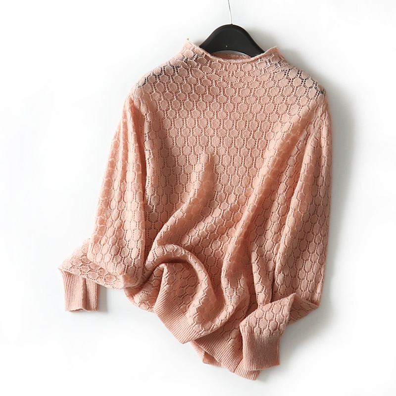 2019新羊毛针织衫复古奶奶衫镂空针织打底全羊毛毛毛衣H22DS1911